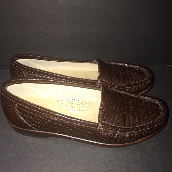 Texas SAS Simplify Tripad Comfort Loafers Shoes Brown Croc Womens Size 7 US - Picture 3 of 14
